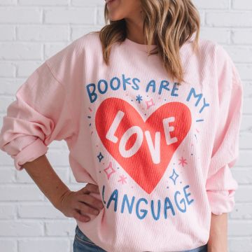 Books Are My Love Language - Pippi Corded Sweatshirt - Blush